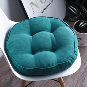 vctops Round Chair Pad Seat Cushion Solid Color Soft Chair Pads Comfy Velvet Cushion Pillow for Kitchen Dining Office Chair Kids Reading (Blue Green,Diameter 16")