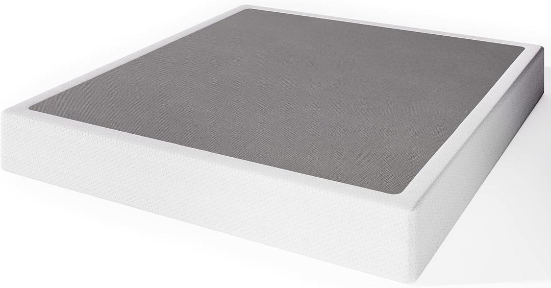 Box-Spring-Queen, 9 inch Metal Queen Box Spring Only, Heavy Duty Queen Size Box Spring with Fabric Cover, Easy Assembly, Non Slip, Noise Free