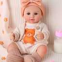 BABESIDE 12 Inch Realistic Full Vinyl Baby Doll Set, Lifelike Small Reborn Baby Doll with Clothes & Accessories, Pretend Play Baby Doll Toys for Girls Ages 3+, Ideal for Birthday
