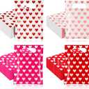 Pasimy 240 Pcs Valentines Day Plastic Treat Bags 6 x 8 Inch Heart Gift Bags with Handle Small Valentines Goodie Bags Bulk Pink Merchandise Bag for Retail Business Boutique Store Packaging