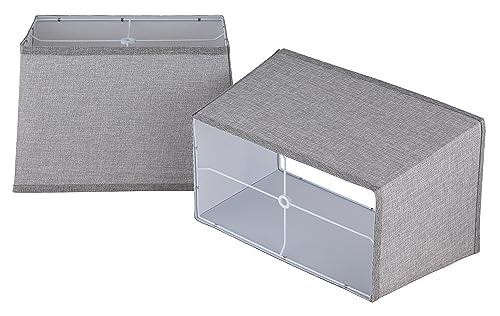 Ruiever T Shape Lampshades Set of 2, Natural Linen Lampshade Top L13.78'' x W7.5''xBottom L15.75''xW9.45''*High 10.24", Easy Assembly Replacement Shades for Table Lamps Floor Lamps