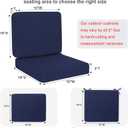 Favoyard Outdoor Deep Seat Cushion Set, 19 x 19 Inch Rainproof & 3-Year Fade Resistant Patio Furniture Cushions, Removable Seat Bottom & Back Cushion Covers with Ties for Chair, Sofa, Couch, Blue