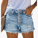 Levi Jean Shorts for Women Cut Off Denim Short High Waisted Summer Shorts Ripped, Size W33