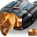 Night Vision Goggles - Smart APP 4K Night Vision Binoculars, 10000mAh Battery, 128GB Card for Photo and Video, 3'' UHD Screen & 8X Zoom Binoculars for Camping, Hunting, Security (Black)