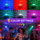 Disco Ball Motor with 17FT USB Cable, 3-15 RPM & 30 LEDs Disco Ball Motor with Remote for 4" 6" 8" 12" Balls for Party Wedding (USB/Battery Powered and No Ball)