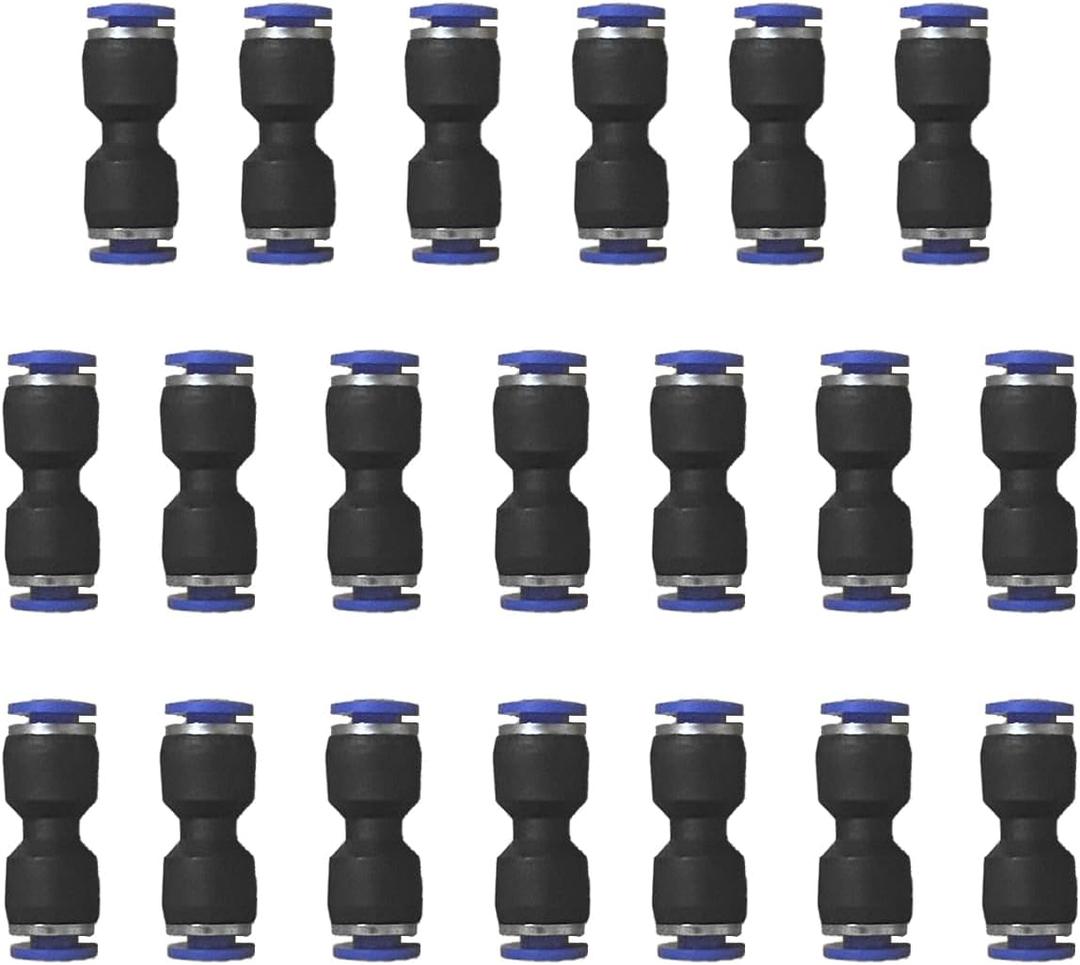 5/32" or 4mm OD Pneumatic quick Connector Push to Connect fittings Straight Union/Coupler (Pack of 20)