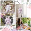 Vintage Floral Wired Edge Ribbon Purple Rose Flower Ribbon Retro Spring Fabric Ribbon for Wreath Bow Making DIY Crafts Wrapping, 4 Rolls, 24 Yard