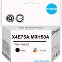 Smart Tank Plus 651 Printhead X4E75A M0H50A Print Head Use for Smart Tank 500 510 530 610 Series Smart Tank Plus 550 570 650 Series (1 Black 1 Tri-Color)