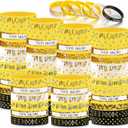 Huquary 60 Pcs Yellow Silicone Bracelets Motivational Wristband Bulk Inspirational Quote Silicone Wrist Bands for Teacher Nurse Coworkers Employee Appreciation Party Supplies