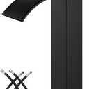 gotonovo Waterfall Tall Bathroom Faucet Single Handle Bathroom Faucets for Sink 1 Hole Stainless Steel Vessel Sink Faucet Modern Mixer Tap Wash Basin Faucet Without Pop Up Drain, Matte Black