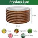 4 Pack Brown 2x2FT Round Corrugated Galvanized Steel Raised Garden Bed Outdoor, Metal Above Ground Garden Bed for Vegetables and Flowers, Raised Beds for Gardening-2x2FTx10Inch