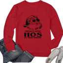 BANGELY Womens Christmas HoHo Sweatshirt Ugly Santa Hohos Long Sleeve Shirts Funny Santa Graphic Tee Casual Pullover Top (Red)