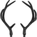 Deer Antlers Artificial Deer Antlers Fake Reindeer Antlers DIY Cosplay Animals Horn Headband Ornament for Christmas Parties Holiday Favors DIY Halloween Holiday Accessories (Black,18cm)