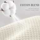 Waffle Weave Shower Curtain - Ivory Cotton Fabric Texture Heavyweight Shower Curtains for Bathroom,Washable,72Wx72L