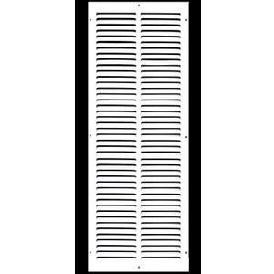 HVAC Premium 12'' x 24'' [Duct Opening] Flat Stamped Steel Return Air Grille - Sidewall and Ceiling - HVAC Vent Duct Cover - White [Outer Dimensions: 13.75''w X 25.75''h]