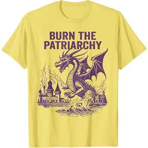 Burn The Patriarchy Funny Dragon Human Rights T-Shirt, XL