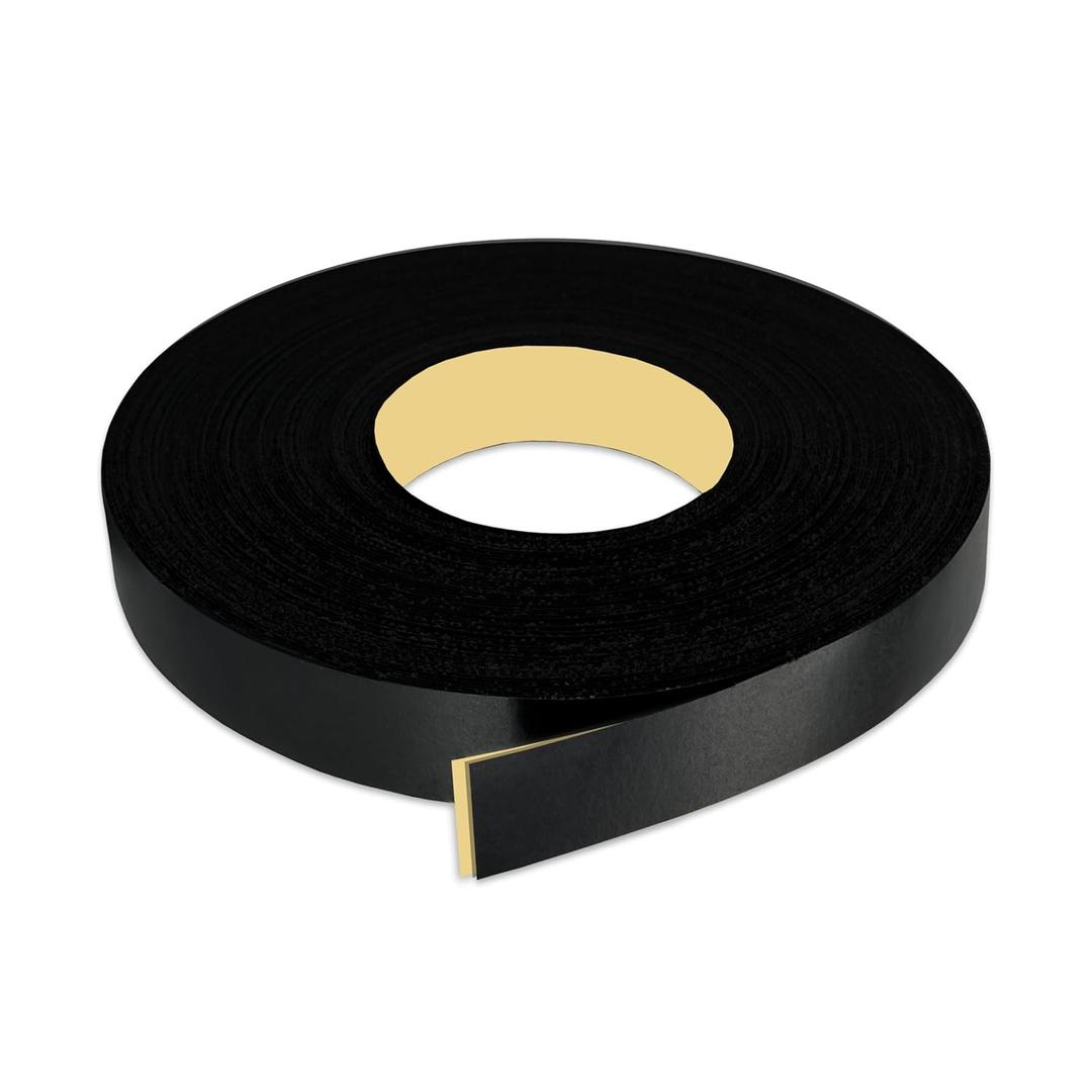 Black PVC 1-1/2 inch x 25 ft Edge Banding Peel and Stick Strong Adhesive Edging Trim Flexible and Durable Veneer for Wood Cabinate Laminate Shelf Restoration