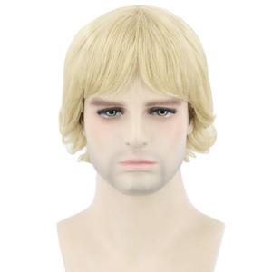 Topcosplay Men Wigs Blonde Short Cosplay Halloween Character Costume Party Wig