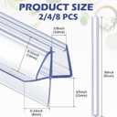 Frienda 2 Pcs Shower Door Bottom Seal 3/8" x 36'' Clear PVC Glass Door Sweep Shower Frameless Seal Strip for Replacement Stopping Leaks and Creating Water Barrier