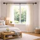 Black Curtain Rods for Windows 18 to 45 inches,1 Inch Modern Metal Drapery Rods,Adjustable Heavy Duty Curtain Pole with Round Finials(18"-45"Black Gold)