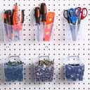 Reallnaive 6 Pack Pegboard Bins with Hooks - Translucent Pegboard Organizer Wall Containers - Kitchen, Office, Garage, Workshop, Bathroom