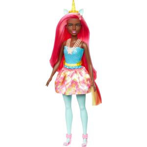 Barbie Dreamtopia Unicorn Fashion Doll with Pink & Yellow Hair & Removable Skirt & Accessories Including Unicorn Headband & Tail