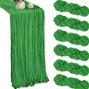 6 Pack Green Cheesecloth Table Runner 35x120 Inch Gauze Rustic Boho Table Runner 10FT Cheese Cloth for Wedding Decor Party Bridal Baby Shower Spring Table Decoration