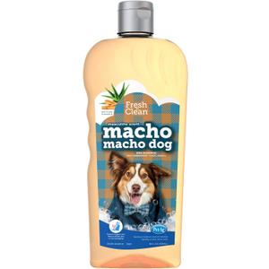 PetAg Fresh n Clean Macho Macho Dog Shampoo - 18 oz - Masculine Scent - Moisturizes with Vitamin E & Aloe Vera - Strengthens & Repairs Coats - Soap Free