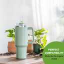 2 x Glass Replacement Straw Compatible with Stanley 40 oz 30 oz Cup Tumbler, 6-Pack Reusable Cute Straws with Cleaning Brush, Clear