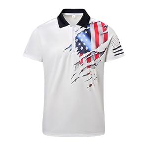 2 Pcs Funny Hawaiian Shirt for Men 4th of July American Flag Casual Summer Shirt for Men Short Sleeve Button Shirt, (Medium, Small)