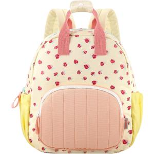 GAGAKU Toddler Backpack for Girls - Mini Backpacks Kids 2-5 years Cartoon Breathable Comfortable Preschool Daypack for School Travel Bag - Pink Strawberry