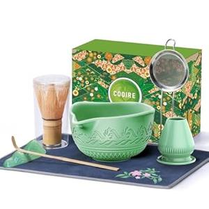 510mL Matcha Whisk Set: 8 Pcs Complete Ceramic Matcha Kit with Handcrafted Bamboo Chasen & Bowl - Frothy Tea Ceremony, Romantic Morning Ritual - Gift for Mom & Beginners