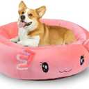 26" Pink Axolotl Pet Bed, Calming Dog & Cat Plush Bed, Fulffy Comfy Padded Cat Mat Plush Pet Bed, Non-Slip Bottom, Soft Washable Sleeping Dog Cot for Medium Small Dogs Cat Puppy Kitty