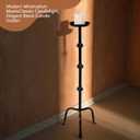 Mumufy 1 Pcs 32 Inch Metal Candlestick Floor Pillar Candleholder Elegant Tall Candleholder Metal Candelabra Candlesticks Holder for Formal Events Wedding Church Holiday Decor (Black)