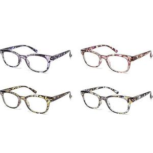 Ladies Reading Glasses Blue Light Blocking Spring Hinge Fashion Pattern Print Eyeglasses for Women, +2.25