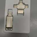 MFi Certified Photo Stick 128GB USB Flash Drive for iPhone, 4 in 1 External Memory Thumb Drive for Picture Video Saver and Backup, High Speed Memory Stick USB Drive for iPhone/iPad/Android/PC (Silver)