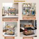 LEMIKKLE 2-Tier Wood Coffee Station Organizer with Pod Holder and Drawer, Kitchen Countertop Organizer, Coffee Bar Accessories Station with Coffee Pod Storage, Coffee Organizer (Light Brown)