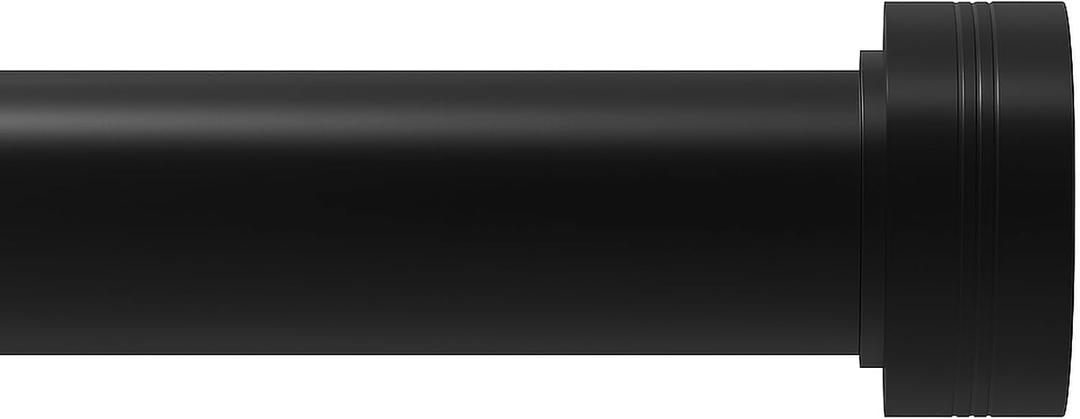 Heavy Duty Curtain Rods for Windows 30 to 41 Inch, Adjustable Length 1 Inch Diameter Window Curtain Rod with Aluminium Finials, Black