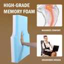 HOMBYS Sherpa Fleece Lumbar Support Pillow with Headrest for Recliner,Memory Foam Recliner Chair Cushion for Back Pain,Big High Back Support for Recliner with Chair Headrest for Elderly (Dark Coffee)
