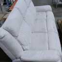 Lexicon Manual Double Reclining Sofa, Polished Microfiber Upholstered 3 Seater Manual Sofa Recliner for Living Room, Wall Hugger, Easy Assembly, Beige