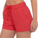 Womens Shorts Joggers for Summer Casual Athletic Running Hiking Workout Gym Shorts Lounge Shorts, Red, Medium 