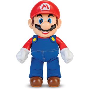 Super Mario It's-A Me, Mario! Collectible Action Figure, Talking Posable Mario Figure, 30+ Phrases and Game Sounds  12 Inches Tall!