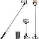 XIHAMA Selfie Stick Tripod with Light,3 in 1 Extendable Selfie Stick with Wireless Remote,Portable Phone Tripod Stand Compatible with iPhone 16 15 14,Samsung Smartphone and More