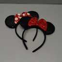 2 Pcs Red Mouse Ears Sequin Headbands,Shiny Bows Headbands, A Perfect Addition to Your Trip Essentials Accessories for Women Grils Princess Decoration Costume Cosplay