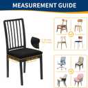 Waterproof Dining Chair Seat Covers Set of 6, Removable Washable Kitchen Chair Seat Slipcovers, Dining Room Chair Seat Covers for Home, Restaurant, Banquet