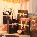 Humyoun 12 Pack Black Gold Gift Bags with Handles 9 x 7 x 3.15'' Metallic Paper Gift Bags Bulk with Bow Ribbon for Bridesmaids Groomsmen Wedding Baby Shower Birthday Housewarming Party Favor Holiday