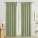 Lecloud Sage Green Room Darkening Curtains 84 Inches Long 2 Panels Set, Solid Thermal Insulated Rod Pocket Window Treatments, Solid Curtain Drapes for Bedroom Living Room, 50" W x 84" L