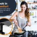Lindas Essentials Silicone Stove Gap Covers (2 Pack), Heat Resistant Oven Gap Filler Seals Gaps Between Stovetop and Counter, Easy to Clean Stove Gap Guard (25 Inches, Black)