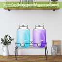 Blulu Metal Beverage Dispenser Stand for Parties Double Drink Stand Dispenser Holder Stand for Glass Jar Bottles(2 Gallon)