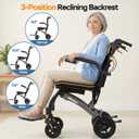Transport Wheelchairs for Adults Lightweight Foldable Transport Chair with Telescopic Handle, Portable Folding Travel Transfer Wheel Chairs for Seniors